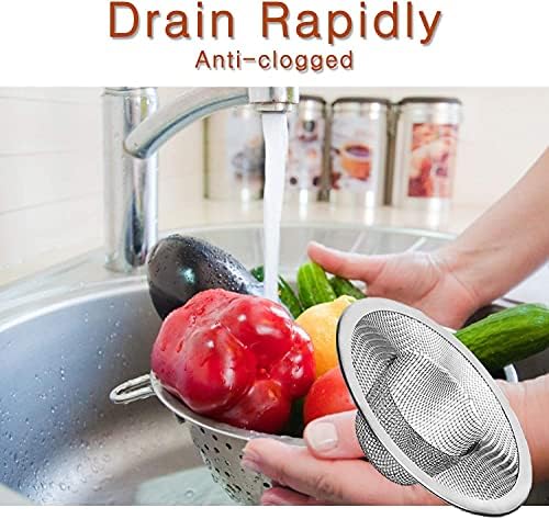 Heavy Duty Stainless Steel Slop Basket Filter Trap Mesh Metal Sink Strainer Perfect for Kitchen Sink/Bathroom Bathtub Wash Basin Floor Drain Balcony Drain Hole Utility (2.75" 100pcs)