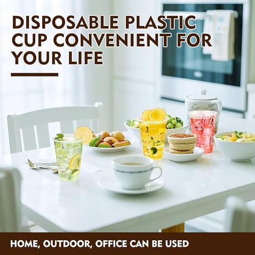 YEEHAW 16 oz Plastic Cups, 240 Pack - Clear Disposable Drinking Water Cups for Cold Beverages, Ideal for Party