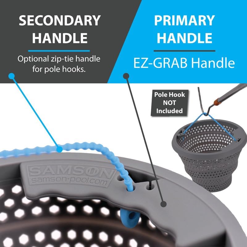 Pool Skimmer Basket | The SAMSON [Original] [2-PACK] | Epic Strength | Compatible with Pentair U-3 and Hayward SP1070 Inground - B9 Replacement | 100% BPA-Free Silicone [5-YEAR Warranty]
