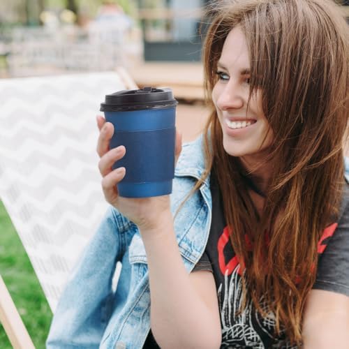 SIUQ 100 Pack 10 oz Coffee Cups with Lids, Disposable Hot Paper Coffee Cups