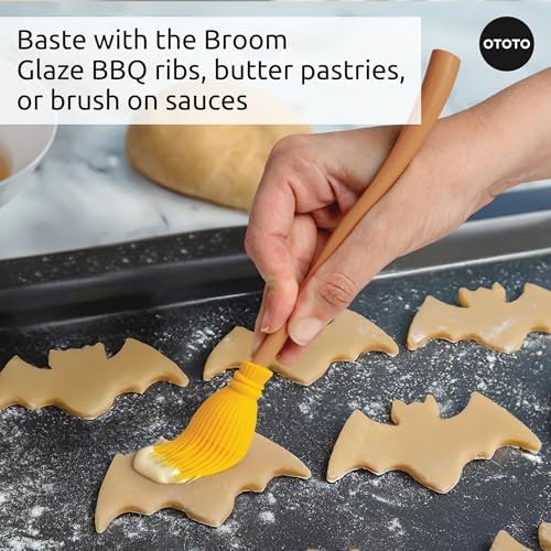 OTOTO Spatula and Pastry Brush - Silicone Heat Resistant and Basting Brush, Cooking and Baking Spatula, Spooky Witchy Gifts, Gothic Kitchen Halloween Gifts, Unique Kitchen Gadgets (Witchin)