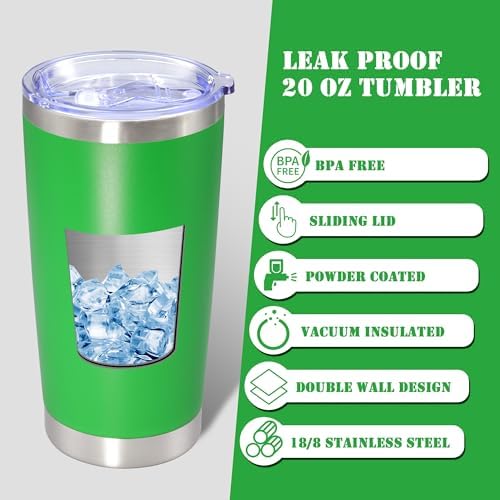 20 oz Tumbler Insulated Tumblers Stainless Steel Coffee Mug,Green 1PCS
