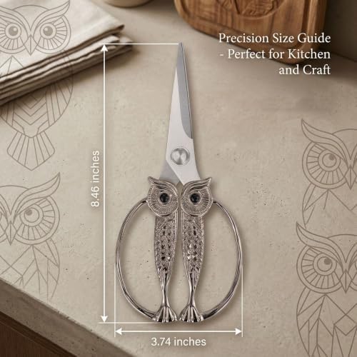 XSNBRD All Purpose Kitchen Shears, Nickel Stainless Owl Scissors.
