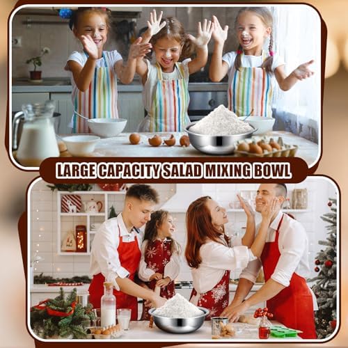 Nuogo 4 Pcs Stainless Steel Mixing Bowls Large for Salad, 13 Inch 8 Qt