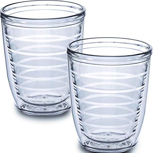 Insulated Drinking Glasses 12oz 2-pack - Great for Iced Coffee & Hot Drinks