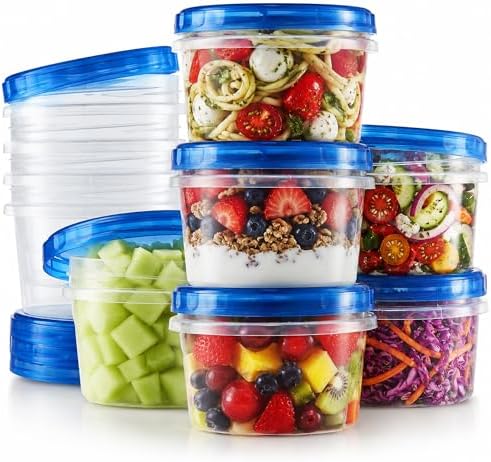 Tafura Freezer Containers, 10 Pack, 16 Oz, Leakproof BPA-Free Lids