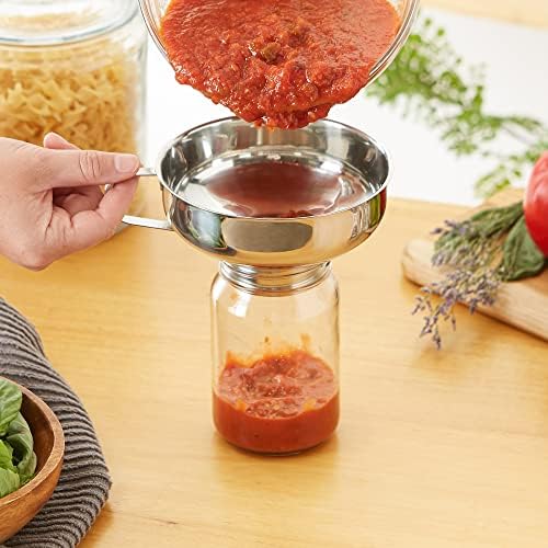 RSVP International Endurance Canning Collection Non-Reactive 18/8 Stainless Steel, Dishwasher Safe, Funnel, 2-1/4"