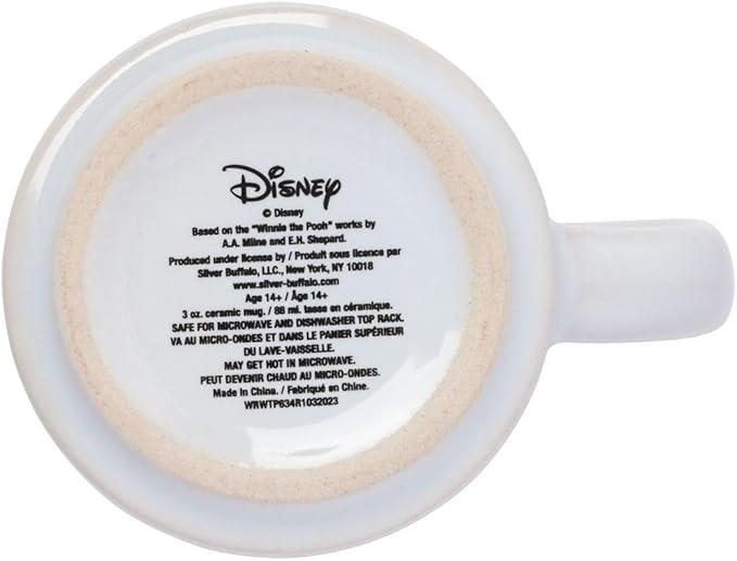 Silver Buffalo Disney Winnie the Pooh Honey "Hunny" Drips 4pc Stackable Ceramic Espresso Small Cup Set, 3 Ounces