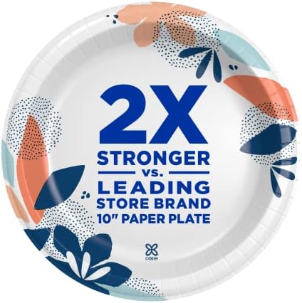 Dixie Paper Plates, Large 10 Inch | 2X Stronger | Microwave-Safe | Soak-Proof | 86 Count, Pack of 3