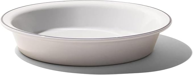 Made In Cookware | 9" Pie Dish | Navy Rim | Handcrafted Porcelain | Professional Bakeware | Crafted in France