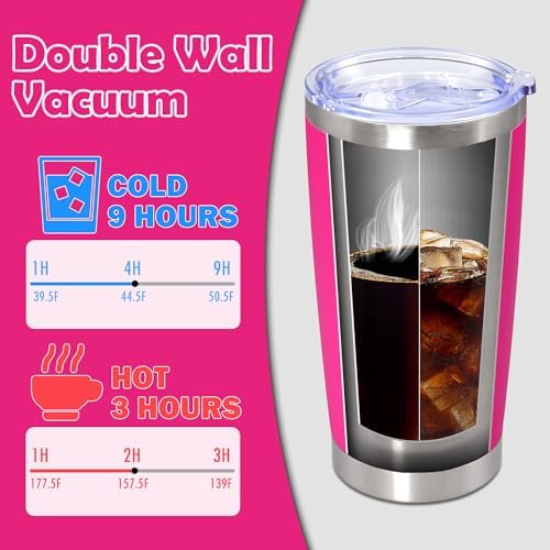 20oz Tumbler Stainless Steel Tumbler Coffee Tumbler with Lid Hot Pink, 12P