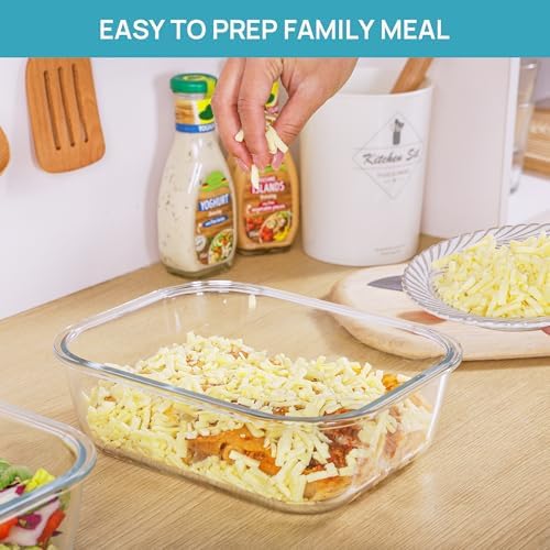 Vtopmart 2Pack 2260ml/76.4oz Extra Large Glass Storage Containers, Grey