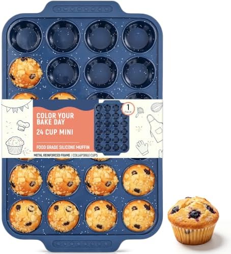 Silicone Muffin Pans for Baking with Metal Reinforced Frame