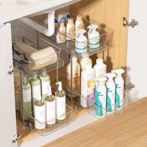 Vtopmart 2 Pack Larger Higher Pull Out Under Sink Organizer (M-Higher)