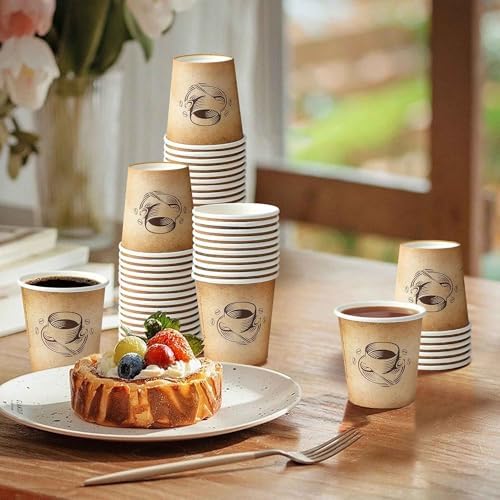 Clawsoff 300 Pack 6 oz Small Coffee Cups Disposable Paper Espresso Cups