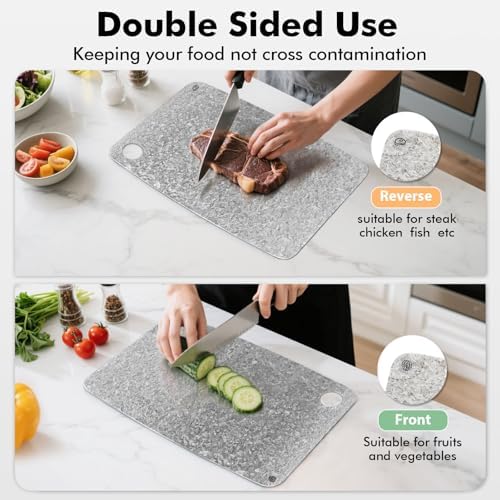 Titanium Cutting Board, Crystallized 100% Pure Titanium, 16 x 11 Inch