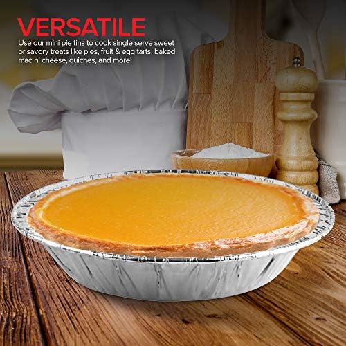 Stock Your Home 6 Inch Aluminum Foil Pie Pans (50 Count) – Disposable & Recyclable Mini Tins for Bakeries, Cafes, Restaurants – Durable Pans for Baking, Fruit Tarts, and Quiche