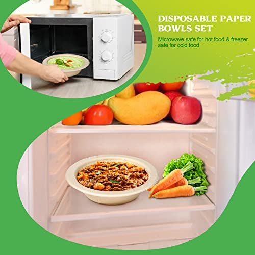 greensight 16oz Compostable Disposable Paper Bowls: 150 Pack Party Serving Bowls For Salad, Ice Cream, Dessert And Hot Soup, Biodegradable Bowls Made Of Natural Sugarcane Fiber