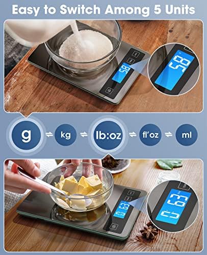 Nicewell 22lb Kitchen Food Scale Grams and Ounces for Cooking Baking