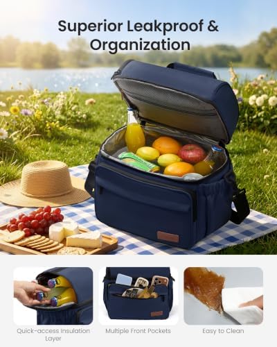 LOVEVOOK Lunch Bag for Men Women, Insulated Lunch Box, Large Cooler Lunbox