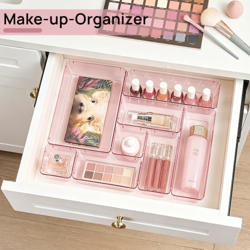 Vtopmart 25 Pack Plastic Drawer Organizers with Anti-slip Rubber Pads