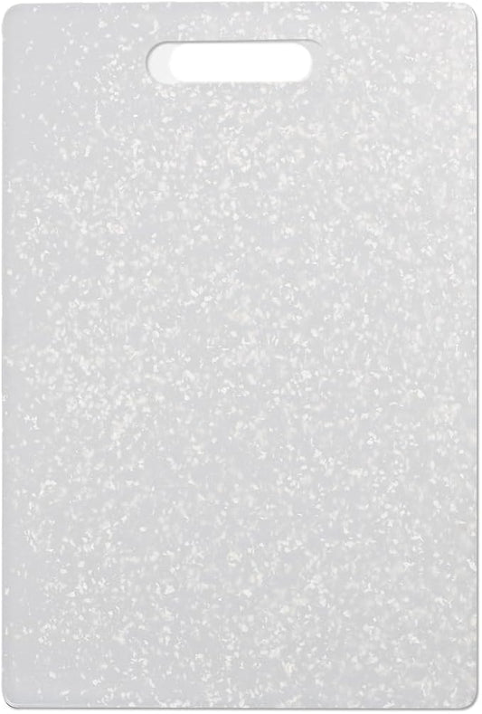 Dexas Classic Jelli Cutting Board with Handle, 9 by 15 inches, White Granite Pattern