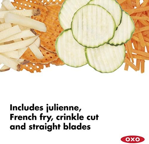 OXO Good Grips Chef's Mandoline Slicer 2.0, Black & Steel and OXO Good Grips Stainless Steel Scraper & Chopper,Silver/Black