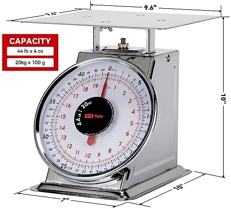 Tada 44 LBS Stainless Steel Heavy Duty Mechanical Kitchen and Food Scale