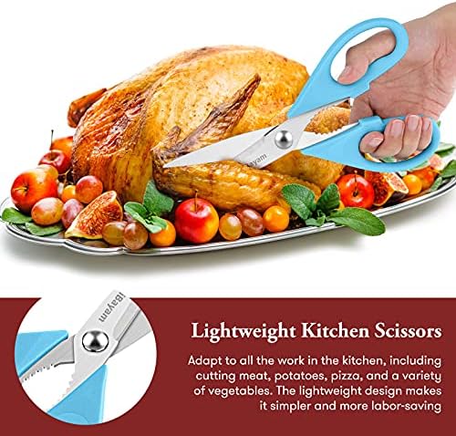 iBayam 2-Pack 8.5" Kitchen Shears, Heavy Duty, Cut Meat, Poultry, Herbs