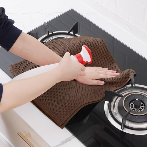 Homaxy 100% Cotton Waffle Weave Kitchen Dish Towels 18-Pack, Coffee