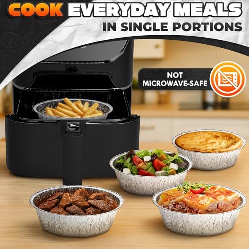 LEGLO Round Foil Cake Pans 50 Pack, 6 In Disposable Aluminum Baking Pans