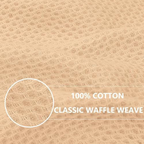 Homaxy 100% Cotton Waffle Weave Kitchen Dish Cloths 18-Pack, Apricot