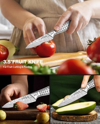 MOSFiATA 2pcs knife set，Stainless Steel Handle, Knives Set for Kitchen, Chef Knife Set Come with Gift Box
