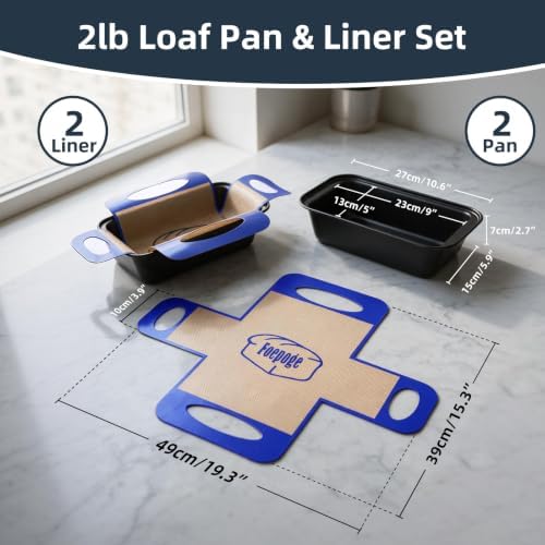 Loaf Pan with Liners Set: Nonstick 9 x 5 Inch Bread Pan for Homemade Baking