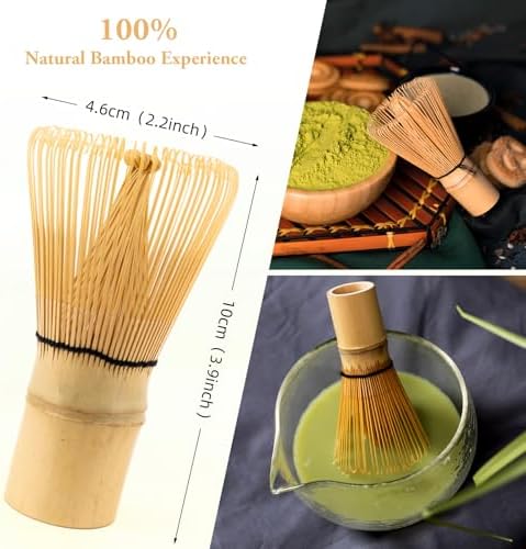 Matcha Whisk 80 Prongs Bamboo Whisk for Matcha Powder Handcrafted Traditional Japanese Chasen Matcha Stirrer for Authentic Tea Preparation