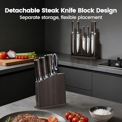 SYOKAMI 15-Piece Kitchen Knife Set with Magnetic Block, New for 2026
