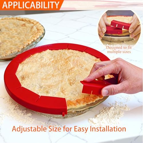 Adjustable Silicone Pie Crust Shield for 8-11.5" Pies （Pie Crust Protector）