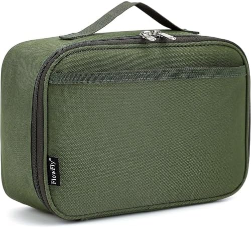 FlowFly Kids Lunch box Insulated Soft Bag Mini Cooler Back to School Thermal Meal Tote Kit for Girls, Boys, Green