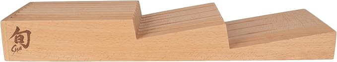 Shun Drawer Knife Tray, 7 Slot Wooden Knife Holder, Genuine Beechwood, Kitchen Storage for Professional and Home Chefs