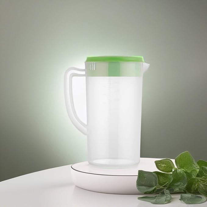 81oz/2.4Litre/0.63 Gallon Plastic Water Pitcher with Lid BPA-FREE Carafes Mix Drinks Water Jug for Hot/Cold Juice Beverage Ice Tea (Green, 81oz)