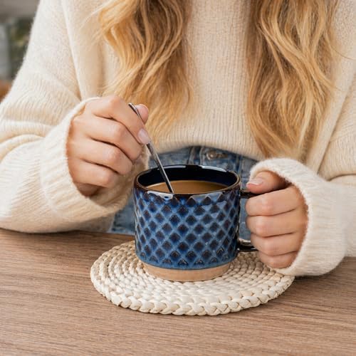 GBhome 12 OZ Stackable Coffee Mugs Set of 6, Ceramic Coffee Cups Set