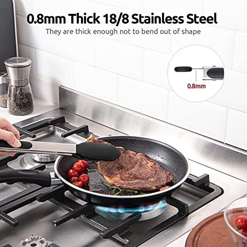 U-Taste Kitchen Tong for Cooking, 600ºF Heat-Resistant Silicone, 12in/Black
