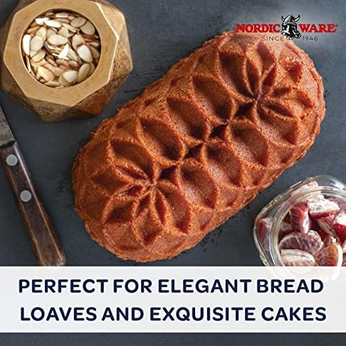 Nordic Ware Jubilee Loaf Pan, 6 Cup, Gold