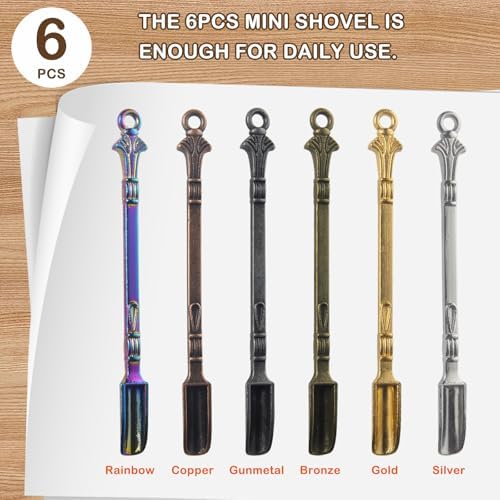 6-Pack Mini Spoons Metal Tiny Shovels 3-Inch Small Medicine Measuring Spoon