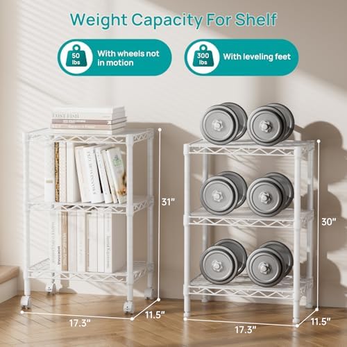 SINGAYE Small Shelves Kitchen Storage Shelf Wire Shelving Metal Adjustable