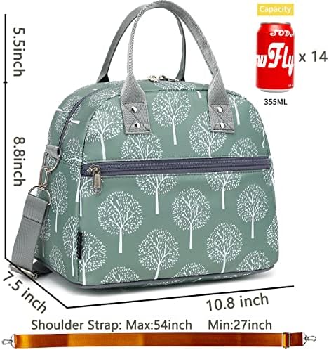 FlowFly Insulated Lunch Bag With Shoulder Strap for Women, Men, and Kids, Large and Reusable, Handle, Freezable Work and School Travel Tote and Meal Prep Organizer,Dandelion