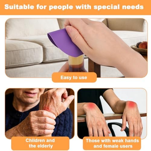 LUTER 4pcs Jar Opener Gripper Pad for Seniors with Weak Hands, Rubber