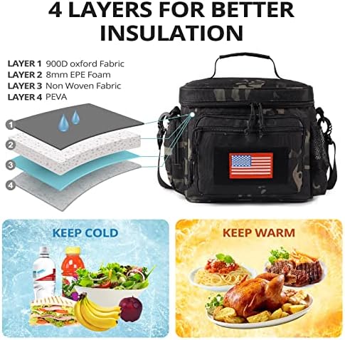 Lunch Box for Men, 12L Leakproof Tactical Lunch Bag Large Cooler for work