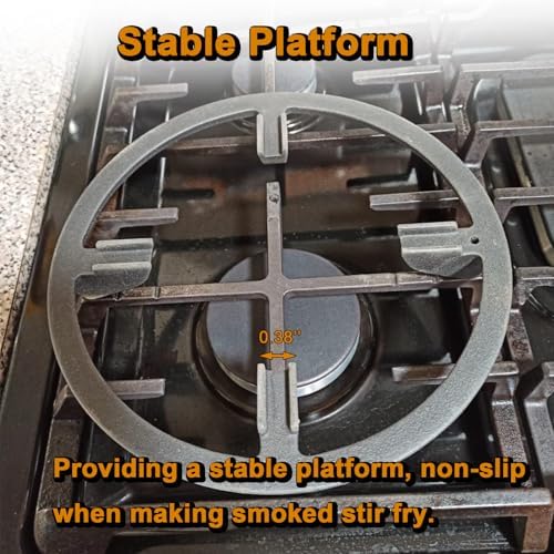 Wok Ring, Replacement Parts for Gas Stove Burner Grates Cast Iron Stove Top Grates Support Ring Universal Non-Slip 9 Inch Samsung GE Whirlpool Kitchenaid LG Range Base Wok Burner Ring