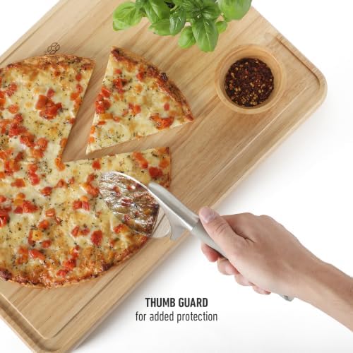 Calphalon Prime Edge Stainless Steel Pizza Cutter w/Thermoplastic Rubber Handle - Taupe